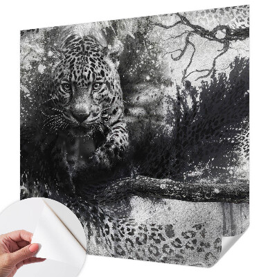 Savaime lipnus fototapetas su abstrakčiu leopardžio raštu