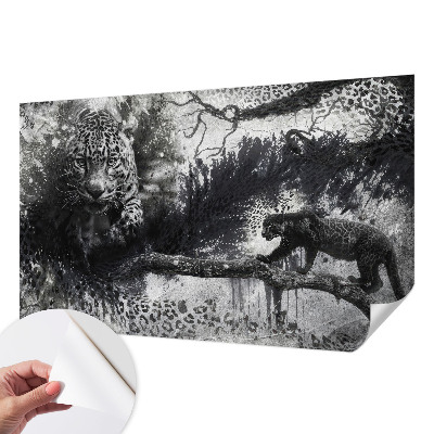 Savaime lipnus fototapetas su abstrakčiu leopardžio raštu