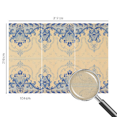 3D fototapetas sienoms mėlynas ornamentinis raštas