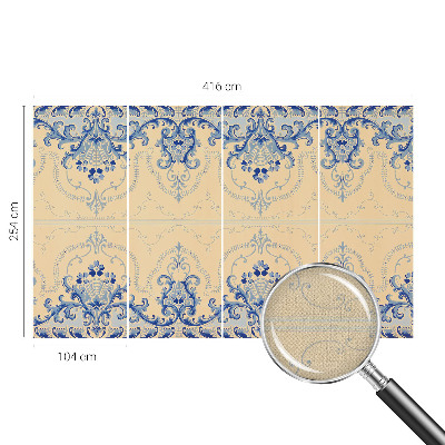 3D fototapetas sienoms Mėlynas ornamentuotojas