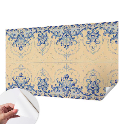 3D fototapetas sienoms mėlynas ornamentinis raštas