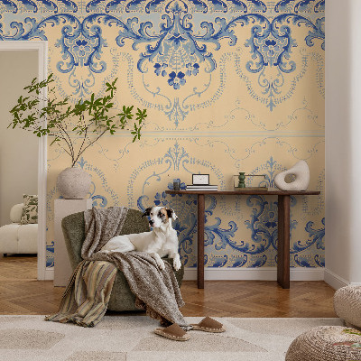 3D fototapetas sienoms Mėlynas ornamentuotojas