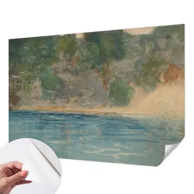 3D fototapetas sienoms su tropikų kyšulio motyvu