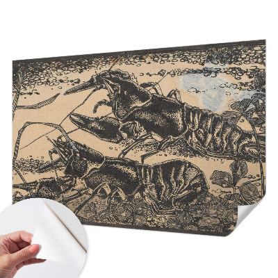 3D fototapetas sienoms su vėžiu vandens motyvu