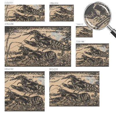 3D fototapetas sienoms su vėžiu vandens motyvu