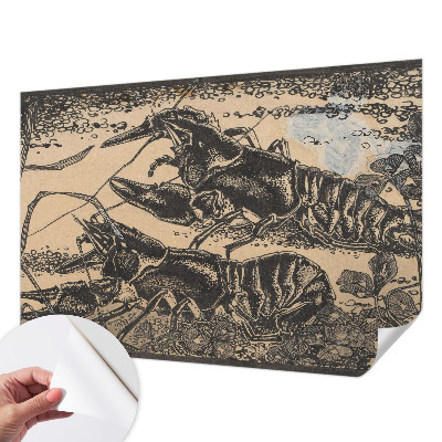 3D fototapetas sienoms su vėžiu vandens motyvu