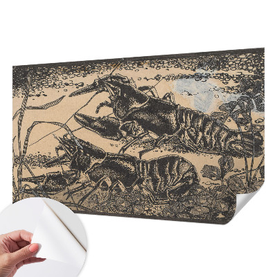 3D fototapetas sienoms su vėžiu vandens motyvu