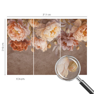 3D fototapetas sienoms su gėlėmis, suteikiantis elegantišką išvaizdą