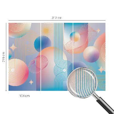 3D fototapetas sienoms su spalvinga abstrakcine kompozicija