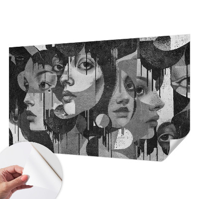 3D fototapetas su moterų veidais