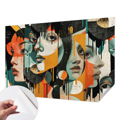 3D fototapetas sienoms Spalvingas ansigter