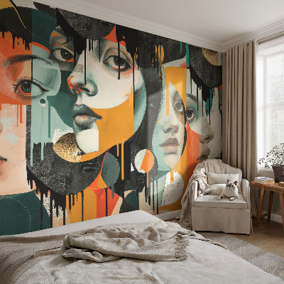 3D fototapetas sienoms Spalvingas ansigter