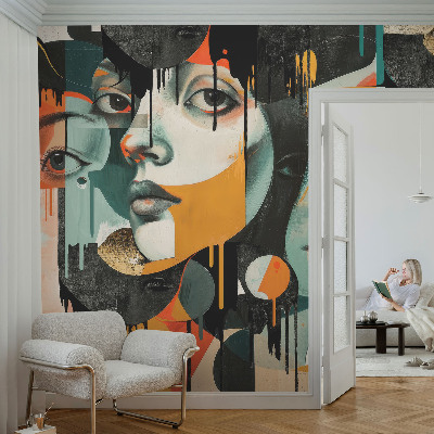 3D fototapetas sienoms Spalvingas ansigter