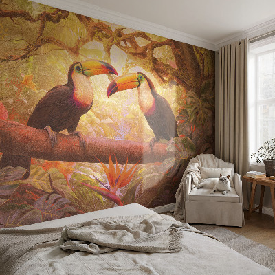 3D fototapetas sienoms su spalvingu tucanu