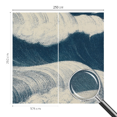3D fototapetas sienoms su motyvu „Havbølger“