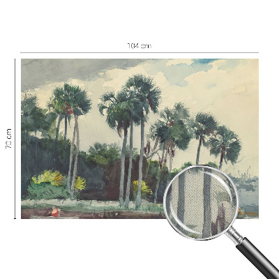 3D fototapetas su egzotine palmės motyvo dekoracija