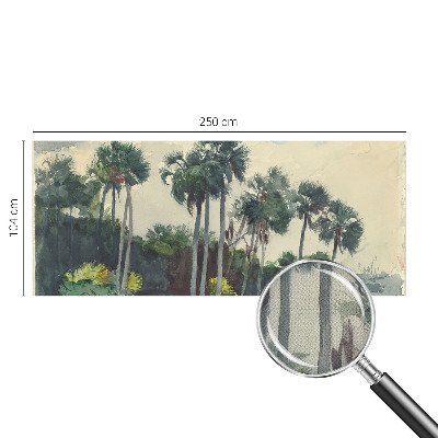 3D fototapetas su egzotine palmės motyvo dekoracija