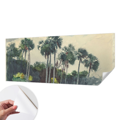 3D fototapetas su egzotine palmės motyvo dekoracija