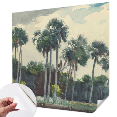 3D fototapetas su egzotine palmės motyvo dekoracija