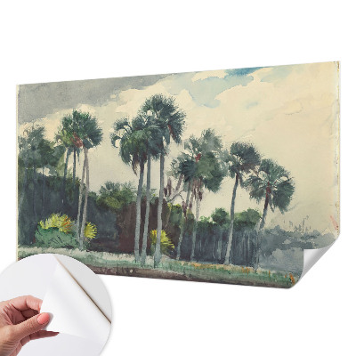 3D fototapetas su egzotine palmės motyvo dekoracija