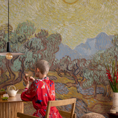 3D fototapetas Oliventræer