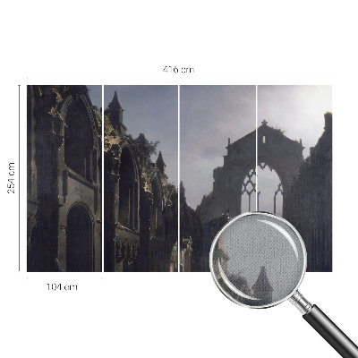 3D fototapetas sienoms su gotiškų griuvėsių motyvu