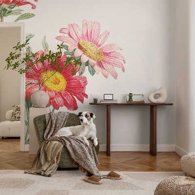 3D fototapetas sienoms su subtiliu žiedo motyvu