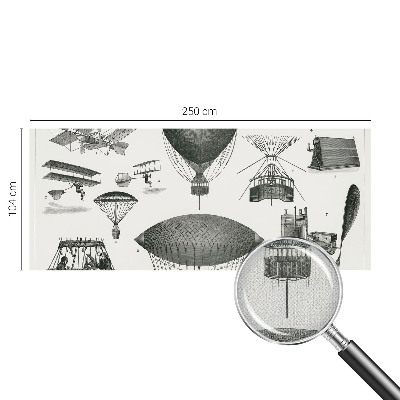 3D fototapetas su iliustracija „Oro linijų istorija“