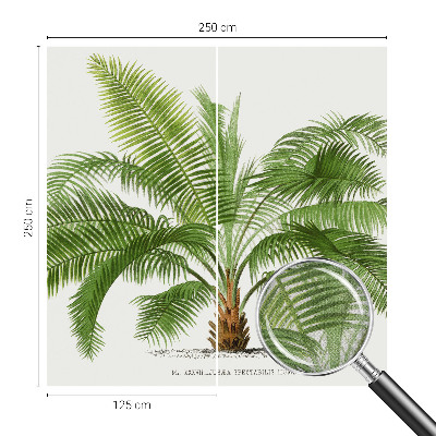 3D fototapetas su blizgančiu palmės raštu