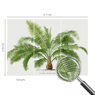 3D fototapetas su blizgančiu palmės raštu