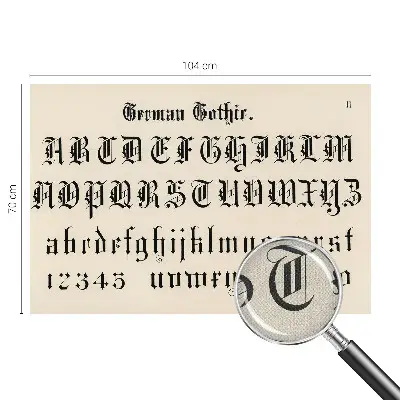 Tapetai su gotiško stiliaus rašmenimis