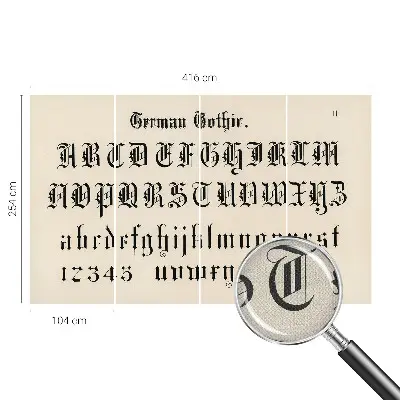 Tapetai su gotiško stiliaus rašmenimis