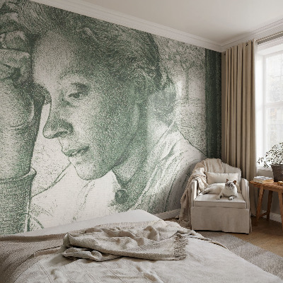 Savaime lipnus fototapetas Atspindinti moteris