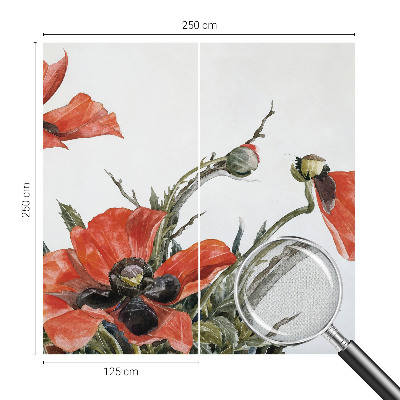 Fototapetas vaikams su raudonomis aguonomis
