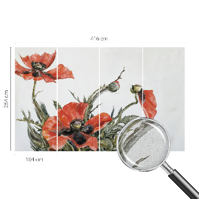 Fototapetas vaikams su raudonomis aguonomis
