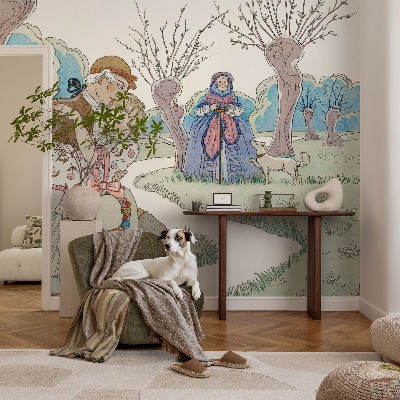 3D fototapetas su romantiška scena