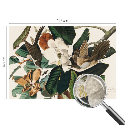 Fototapetai su magnolijos ir paukščio motyvu