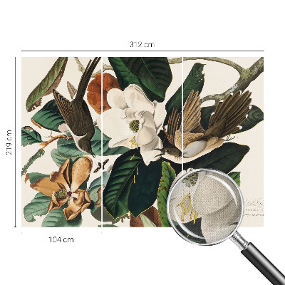 Fototapetai su magnolijos ir paukščio motyvu