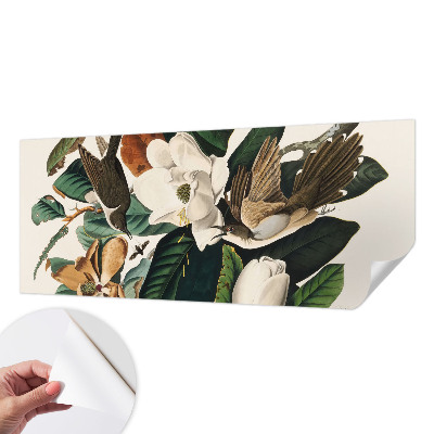 Fototapetai su magnolijos ir paukščio motyvu