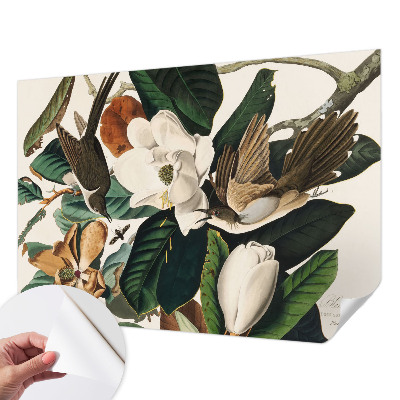 Fototapetai su magnolijos ir paukščio motyvu