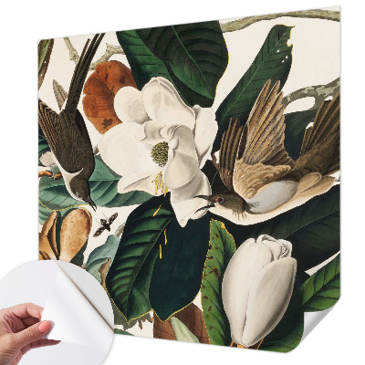 Fototapetai su magnolijos ir paukščio motyvu