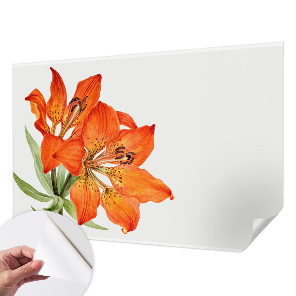 3D fototapetas sienoms su oranžinėmis lelijomis