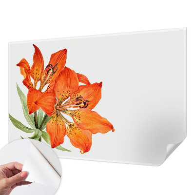 3D fototapetas sienoms su oranžinėmis lelijomis