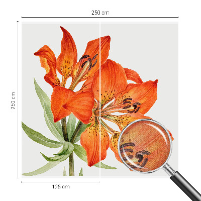 3D fototapetas sienoms su oranžinėmis lelijomis