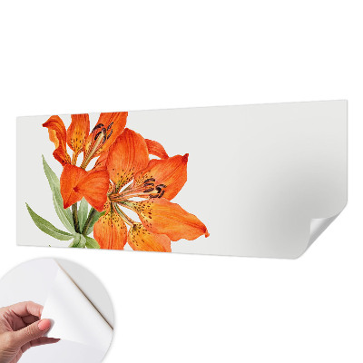 3D fototapetas sienoms su oranžinėmis lelijomis