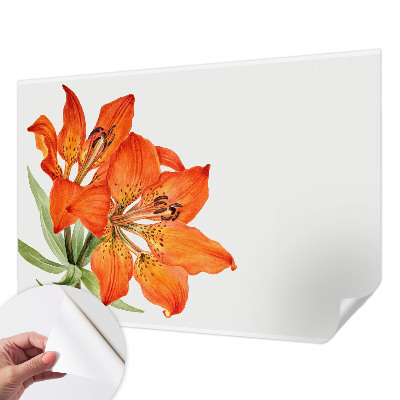 3D fototapetas sienoms su oranžinėmis lelijomis