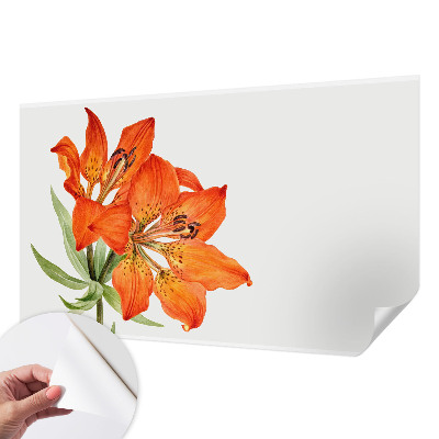 3D fototapetas sienoms su oranžinėmis lelijomis