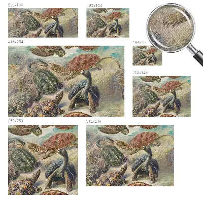 3D fototapetas su skildpaddefaunos motyvu