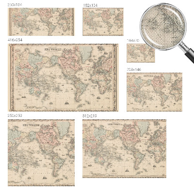 3D fototapetas Istorinis žemėlapis