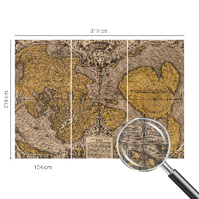 3D fototapetas sienoms su istorine kartografija